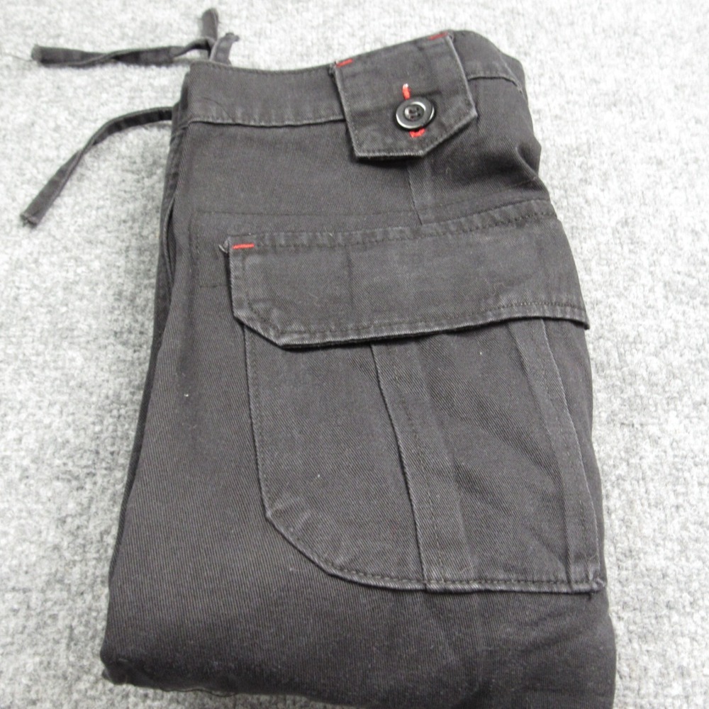 Red Ape Shorts Men 38x15 Black Lightweight Cargo Pocket‎ Flaps Drawstring Hems